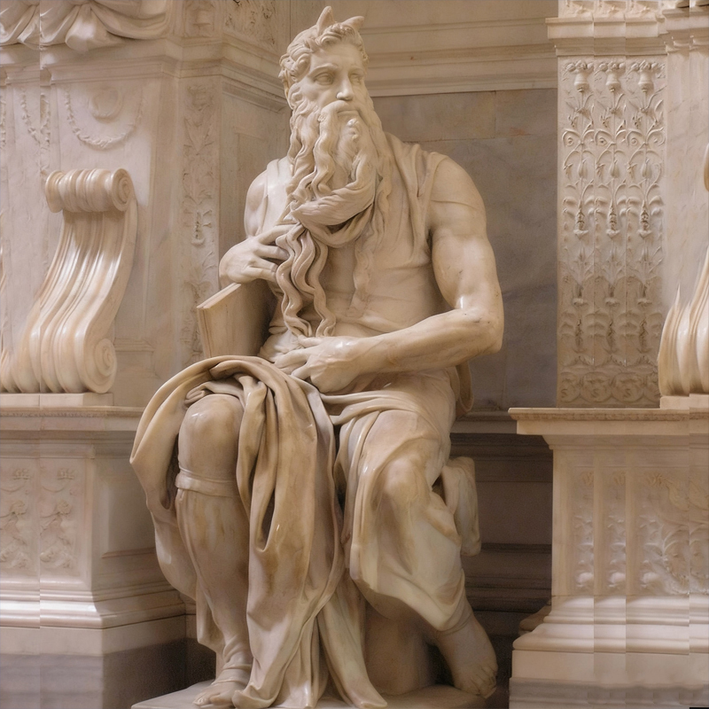 Tượng ngồi điêu khắc bằng đá cẩm thạch cổ điển