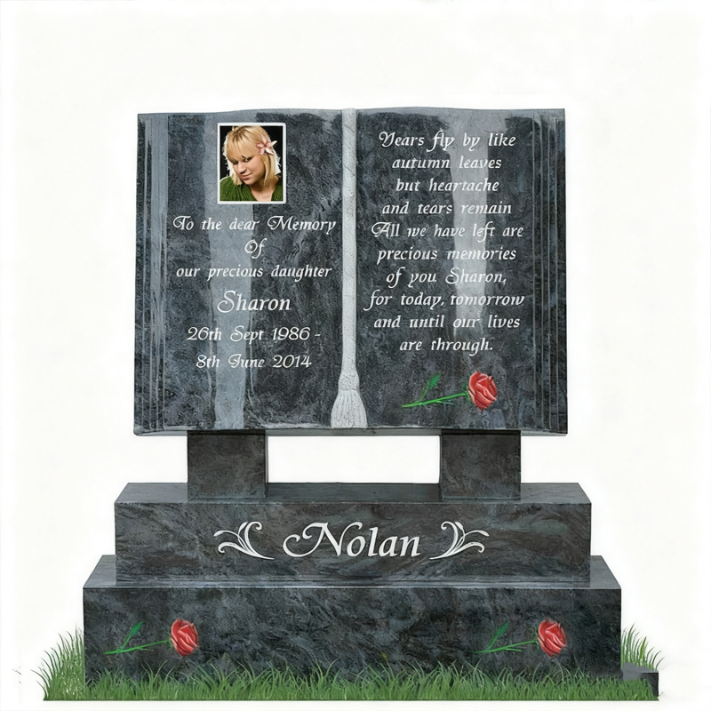 Bia mộ tưởng niệm bằng đá granite hình cuốn sách