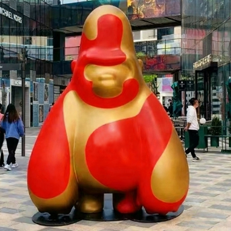 Điêu khắc phim hoạt hình Gorilla bằng sợi thủy tinh